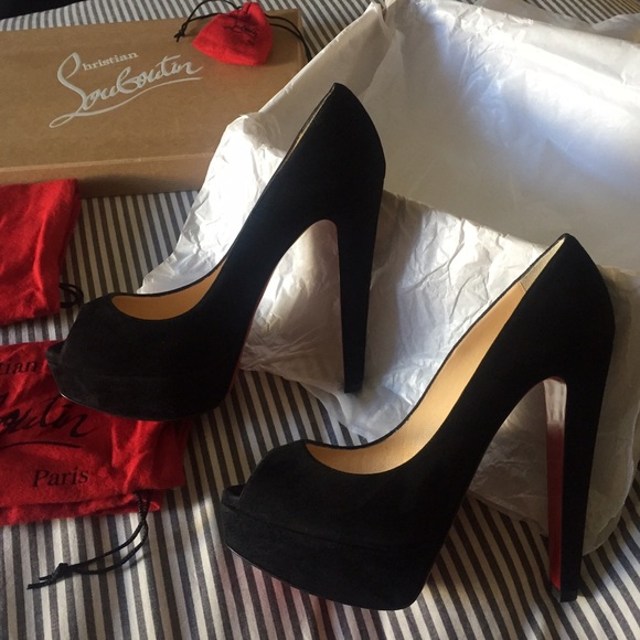Brand New Christian Louboutin Blk Suede Heels