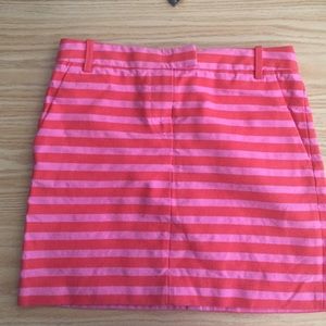 Jcrew pink striped skirt