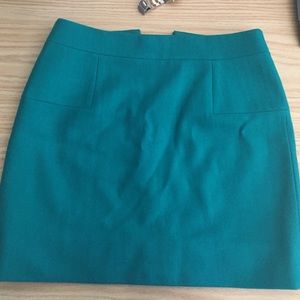 Jcrew turquoise mini wool skirt