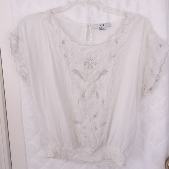 White detailed blouse