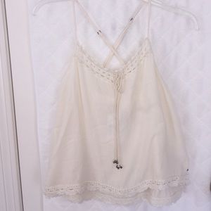 Cream white tunic tank top