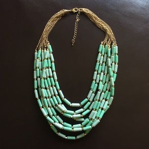 Bar III gold and turquoise necklace