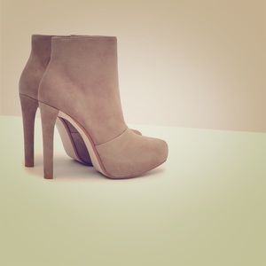 Zara Suede Platform Ankle Boots