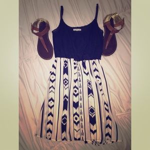 Navy Tribal Dress Size: Small