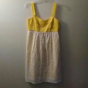 Adorable yellow and white summer dress