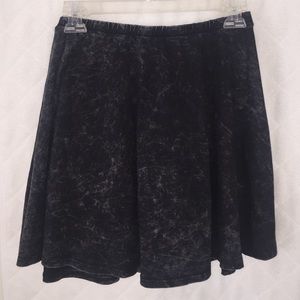 Black acid wash skirt