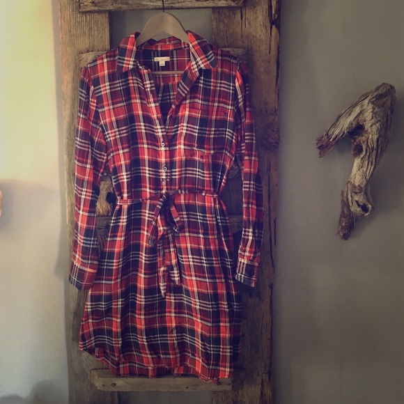 Plaid shirt dress