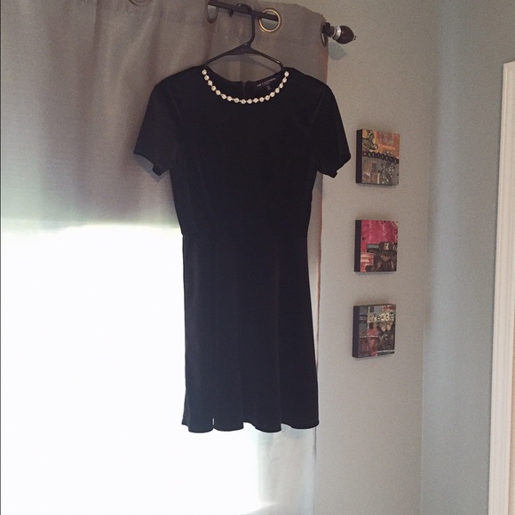 Small Black Faux Suede Dress - Picture 1 of 2