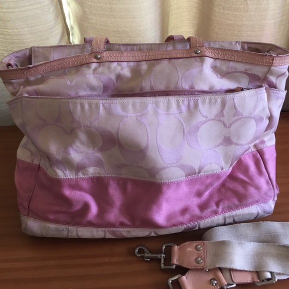 Coach pink large diaper bag