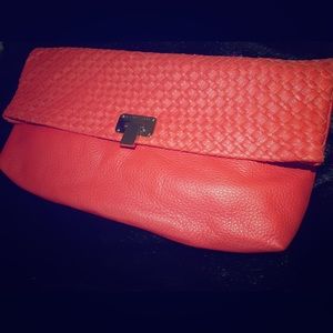 Genuine Leather Coral Clutch by Elliott Luca, NWT