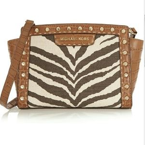Michael Kors Zebra print Studded mini crossbody