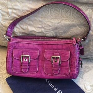 Dooney and Bourke Magenta Crocodile Embossed Bag