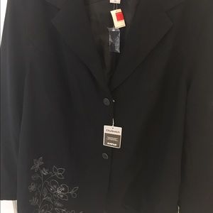 Avenue Black Embellished Jacket Blazer size 24
