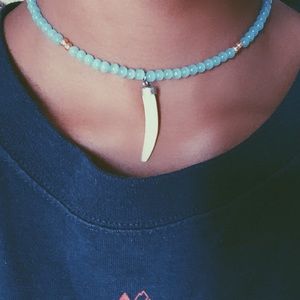 Periwinkle horn choker