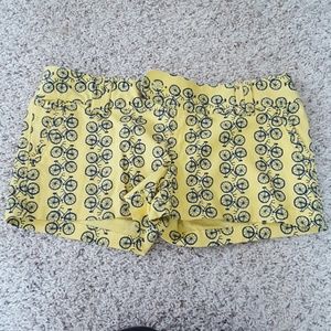 Yellow bike print shorts