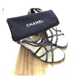 Authentic Chanel wedge sandals