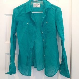 Turquoise sheer button up
