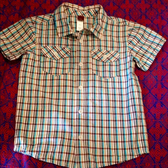 TEA COLLECTION - STRIPED -SHORT SLEEVE SHIRT SZ 6