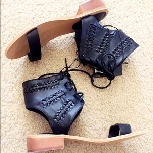 Forever 21 Faux leather lace up sandals