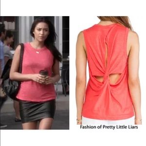 ALC Persimmon linen shirt in cross back