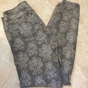 Grey printed jeans