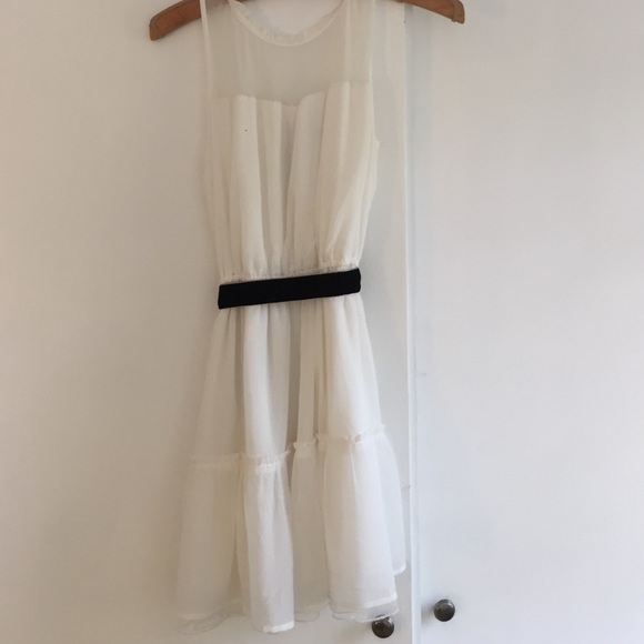 White Dress with Black Belt