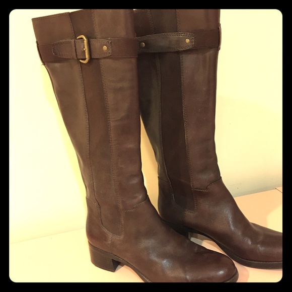 Franco Sarto knee high, elastic panel pull on boot