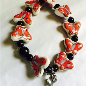 Butterfly OM namaste bracelet for s/m wrist