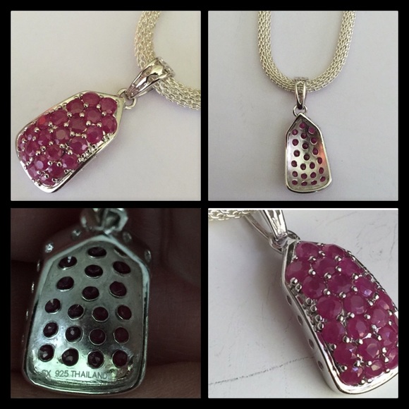 Genuine Ruby Mesh Choker Necklace - Picture 4 of 4