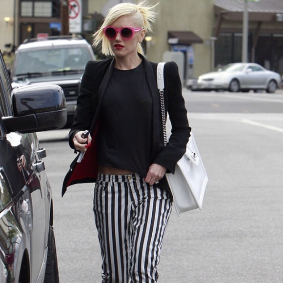 Black and white stripped jeans
