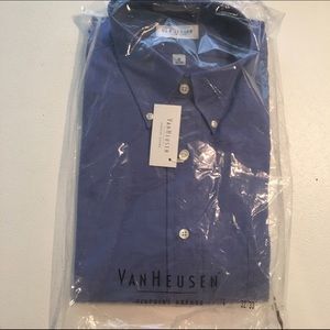 Van Heusen men's long sleeve shirt blue 16 32/33