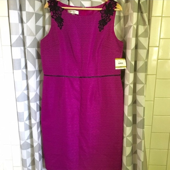 Kasper Dress, Sz 14. Pink and black