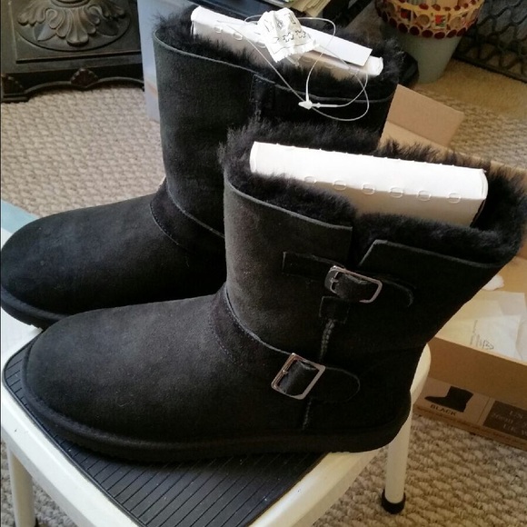 Kirkland (UGG style) black boots with buckles