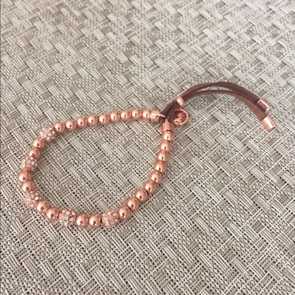 Michael Kors Rose Gold Tone Beaded Bracelet