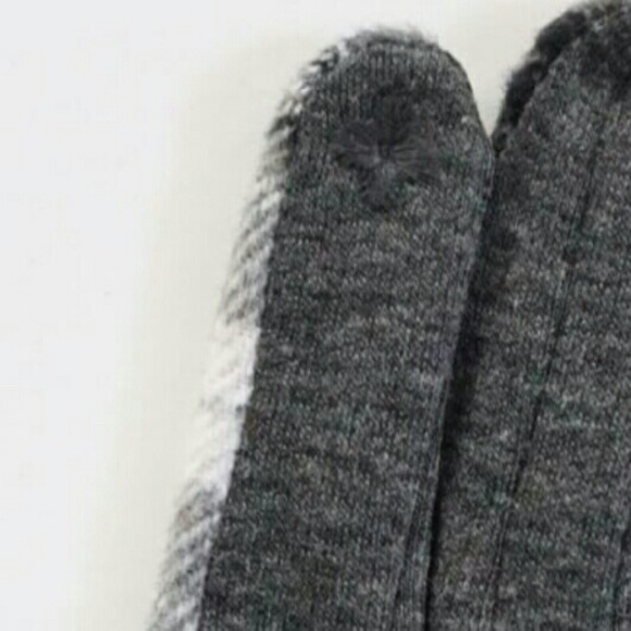Plaid tartan Touch Screen gloves Grey Black white - Picture 3 of 4