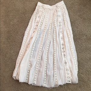 Free people long white maxi skirt.