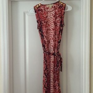 Michael Kors floor length snake skin print dress
