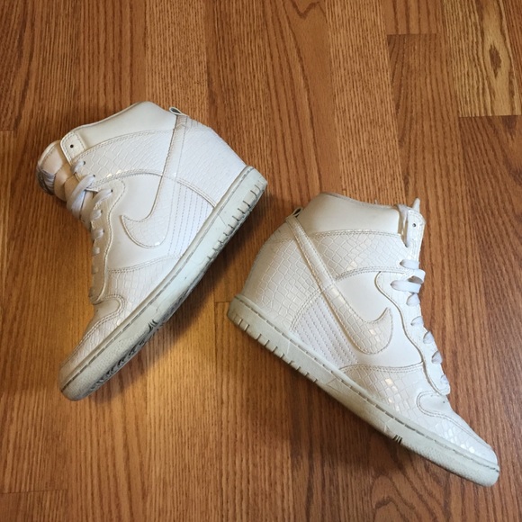 All White Nike Sneaker Wedges