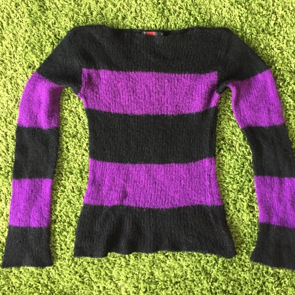 Tripp purple/black striped sweater size small
