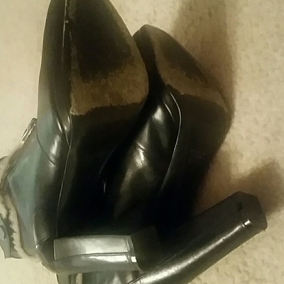Belstaff ENGLAND made in Italy REAL leather REAL SHEARLING platform booties EUC