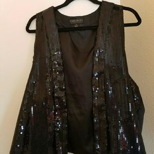 Forever 21 plus black sequin vest