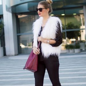BNWT white fur vest