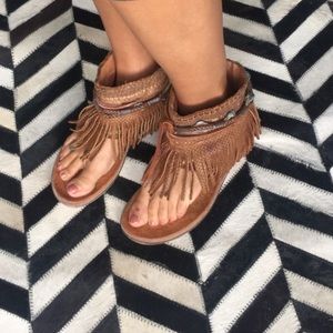 Free People Boho fringe sandals