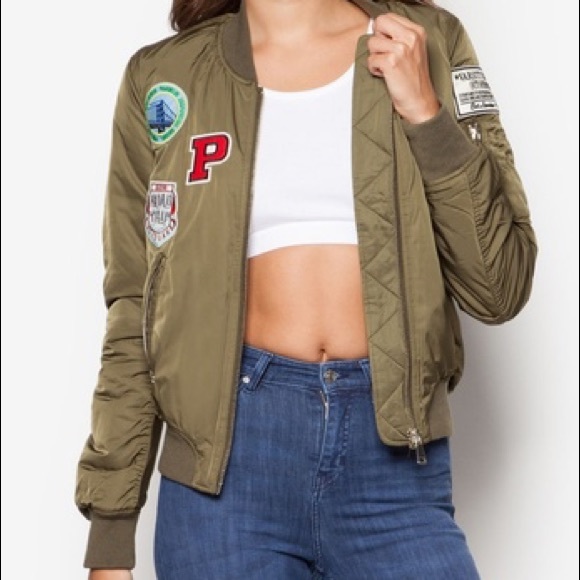 Top shop green bomber jacket