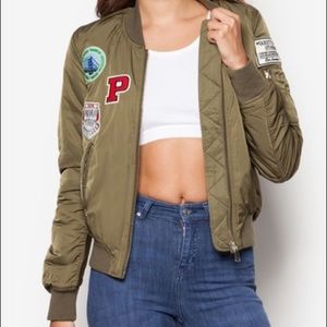 Top shop green bomber jacket