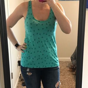 Turquoise anchor tank with bow detail
