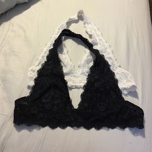Two Free People Lace Bralets