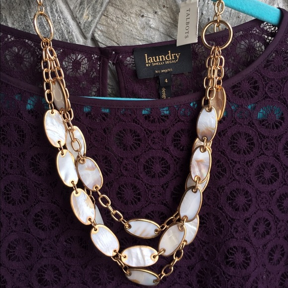 NWT! Talbots Gold & Cream necklace