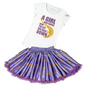 6/6X Disney Rapunzel Let Her Hair Down Tee & Tutu