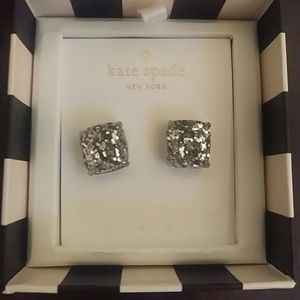 Kate Spade New York Small Square Glitter Stud Earr